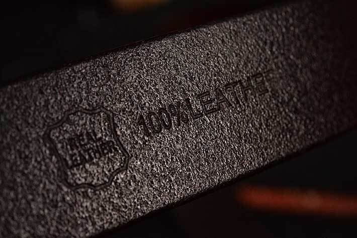 本革 レザー GENUINE LEATHER ベルト メンズ レディース 4mm肉厚 サイズ調整可能 7994365 ブラック 135cm 新品 1円 スタート_画像7