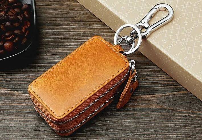  key case men's lady's original leather smart key key holder key key chain 7991430 Camel new goods 1 jpy start 