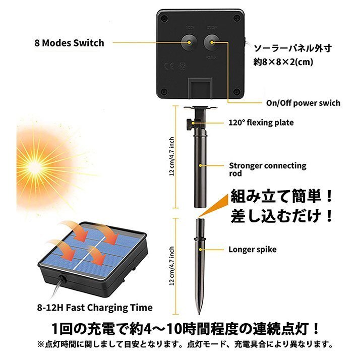 [ electric fee 0 jpy ]LED solar light solar battery outdoors waterproof lighting illumination 32m 300 light wire light 7987676 RGB new goods 1 jpy start 