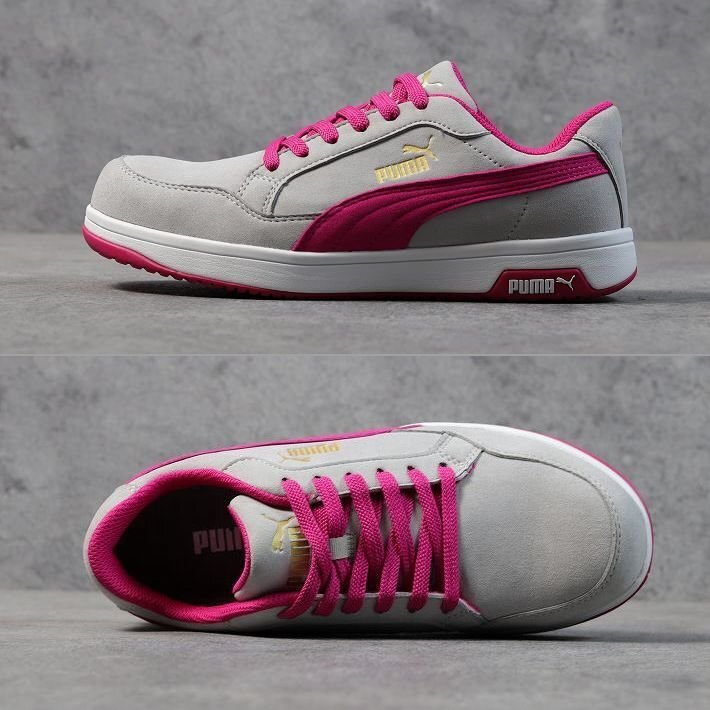 PUMA プーマ 安全靴 メンズ エアツイスト スニーカー セーフティーシューズ 靴 ブランド 64.221.0 グレー＆ピンク ロー 25.5cm / 新品の画像4