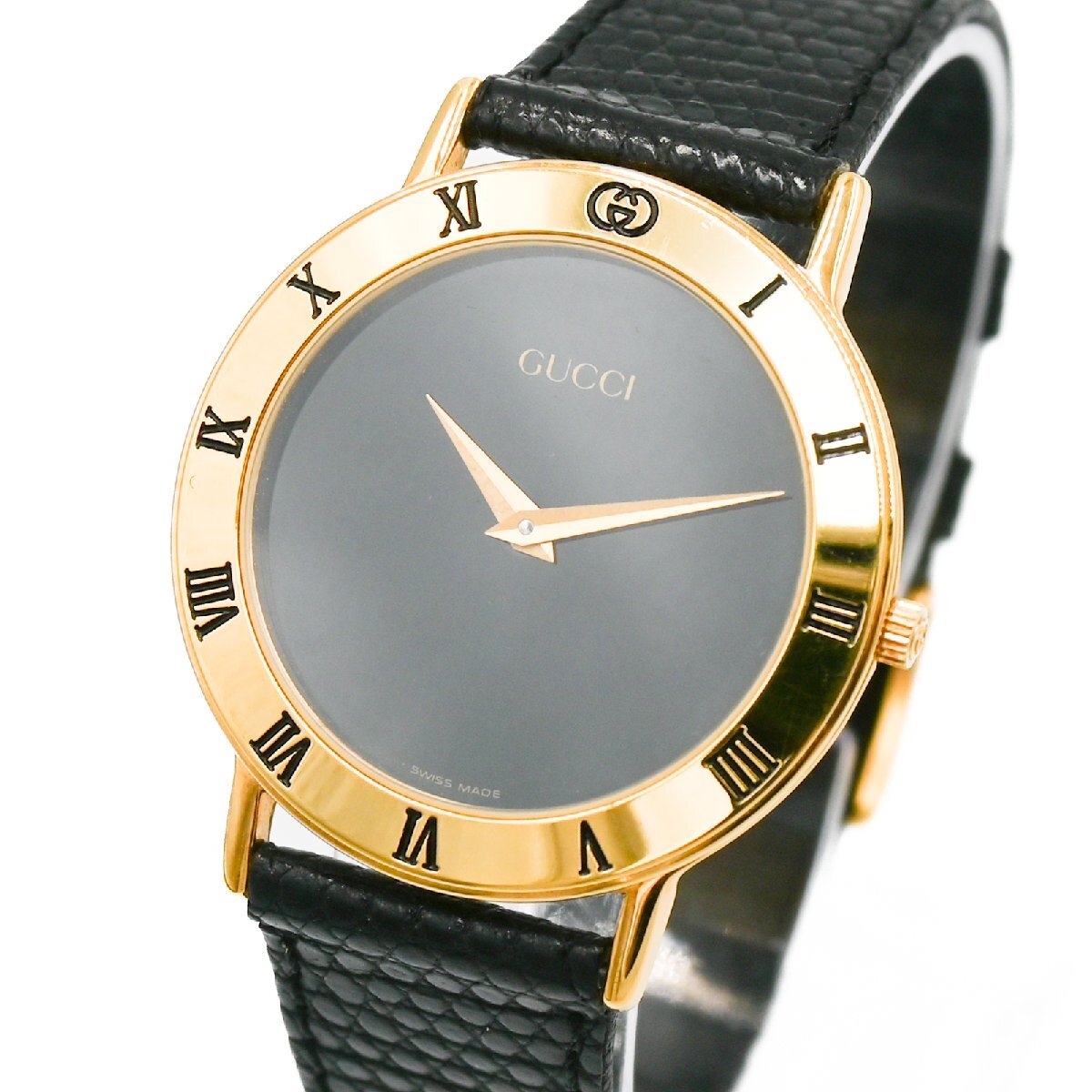GUCCI グッチ 腕時計 3000.2.M ラウンド QZ ゴールド メンズ GUCCI グッチ 腕時計 3000.2.M ラウンド QZ ゴールド メンズ