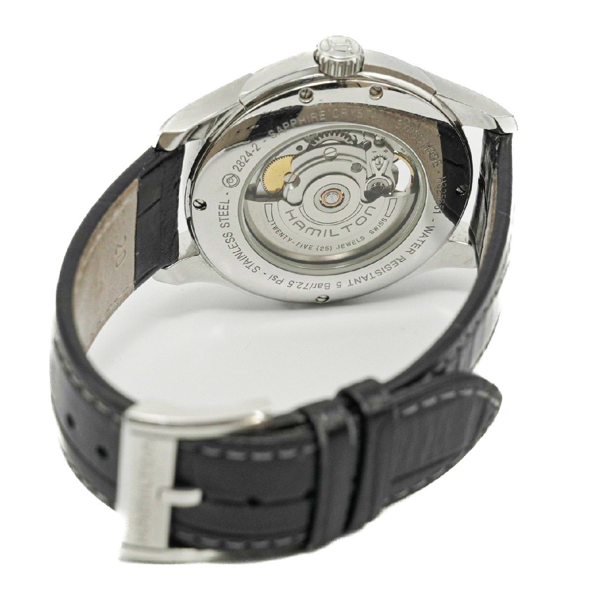 1円 稼働 美品 HAMILTON ハミルトン ジャズマスター オープンハート H325651 ビューマチック AT 黒文字盤 メンズ 腕時計 310520240423