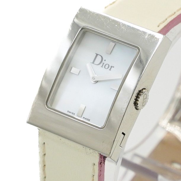 1 иен работа хорошая вещь ChristianDior Christian Dior ma белка квадратное D78-109 QZ белый ракушка циферблат женские наручные часы 321120240430