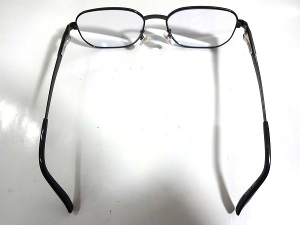 X4D012■美品■ セイコー SEIKO T8026日本製 ピュアチタン ガンメタリック スクエア ブルーライトカット PC メガネ 眼鏡 メガネフレームの画像2