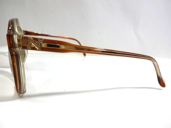 X4D020■本物■ ニナリッチ NINA RICCI ヴィンテージ フランス製 ハンドメイド クリアブラウン サングラス メガネ 眼鏡 メガネフレームの画像3