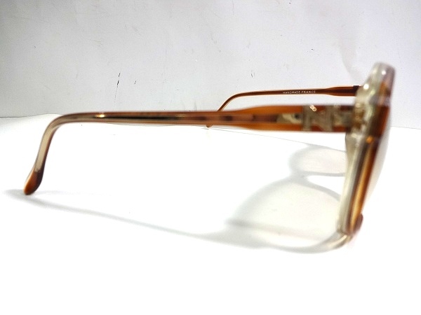 X4D020■本物■ ニナリッチ NINA RICCI ヴィンテージ フランス製 ハンドメイド クリアブラウン サングラス メガネ 眼鏡 メガネフレームの画像4