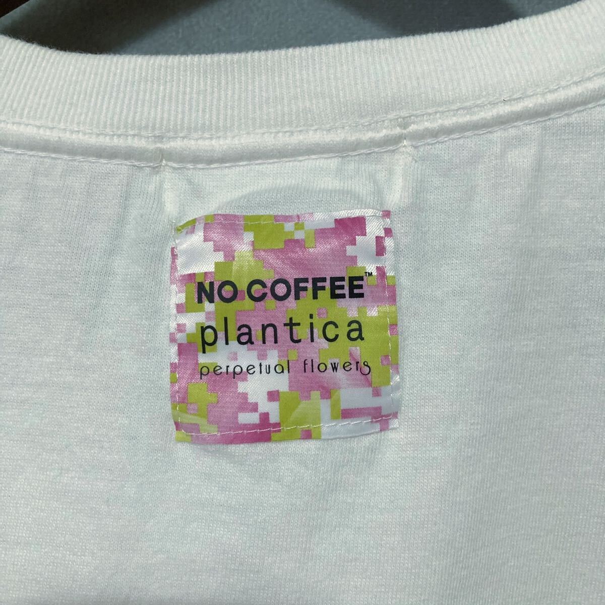 希少 NO COFFEE × SHANTii × plantica ノーコーヒー × シャンティ センター ロゴ Tシャツ 半袖 カットソー size.XL ホワイト_画像6
