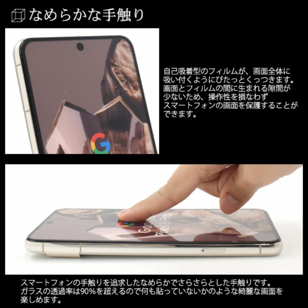 ガラスフィルムで液晶全体をガード！ Google Pixel 8 Pro用液晶保護ガラスフィルム_画像3