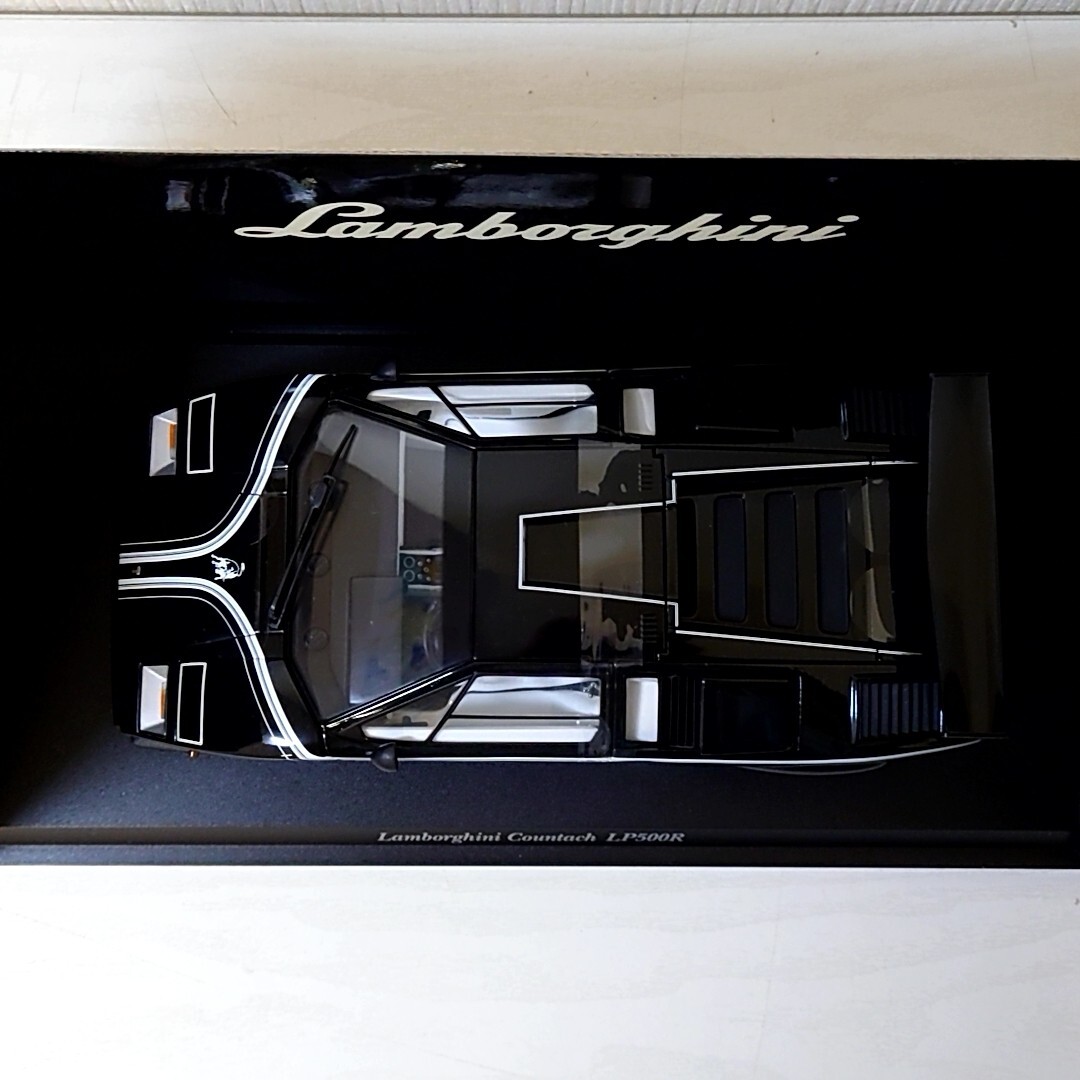 ケ25【80】1円～ 京商 1/18 ダイキャスト ミニカー Lamborghini Countach LP500R ランボルギーニ カウンタック ブラックの画像6