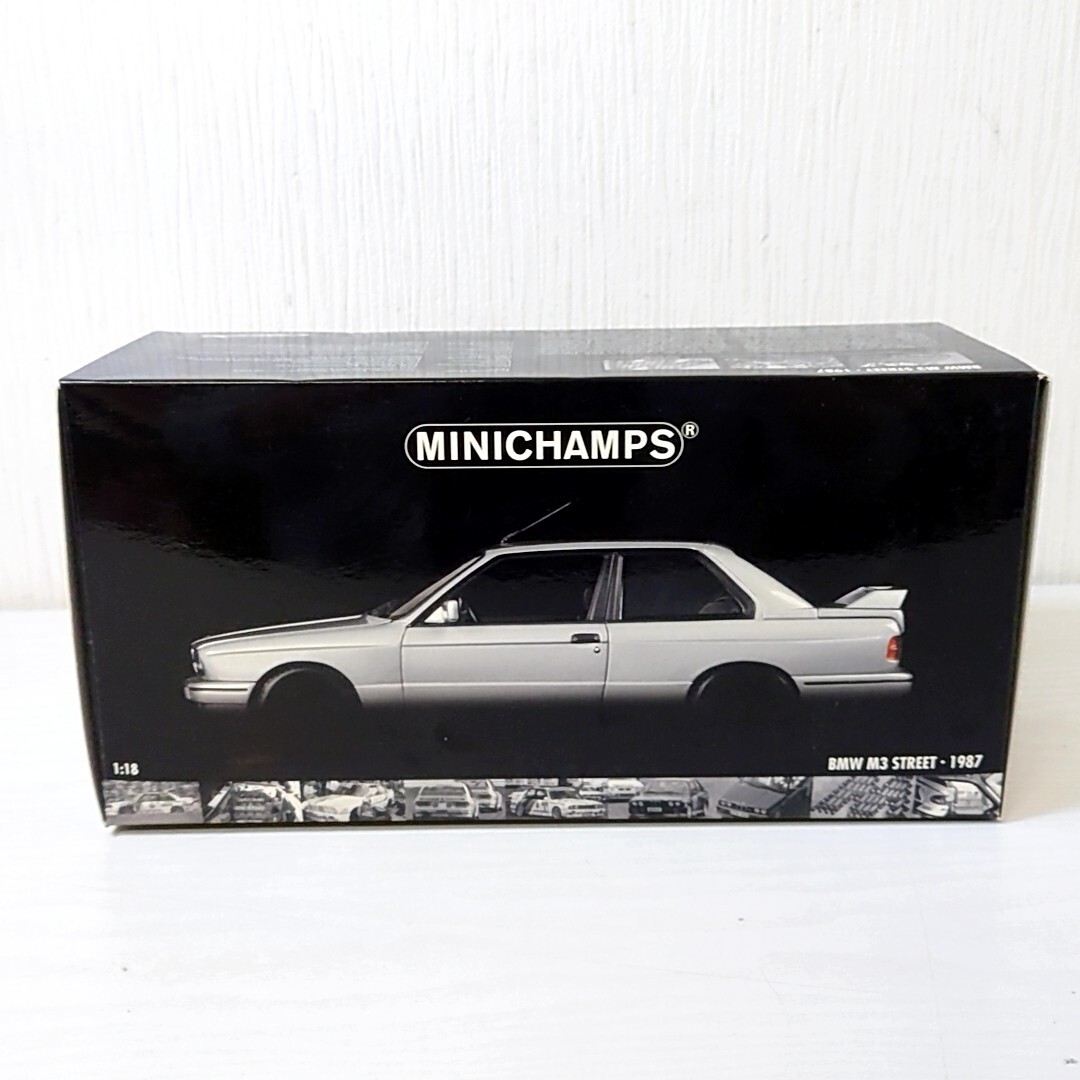 ケ16【80】1円～ ミニチャンプス MINICHAMPS 1/18 ミニカー BMW M3 STREET 1987 シルバーの画像1