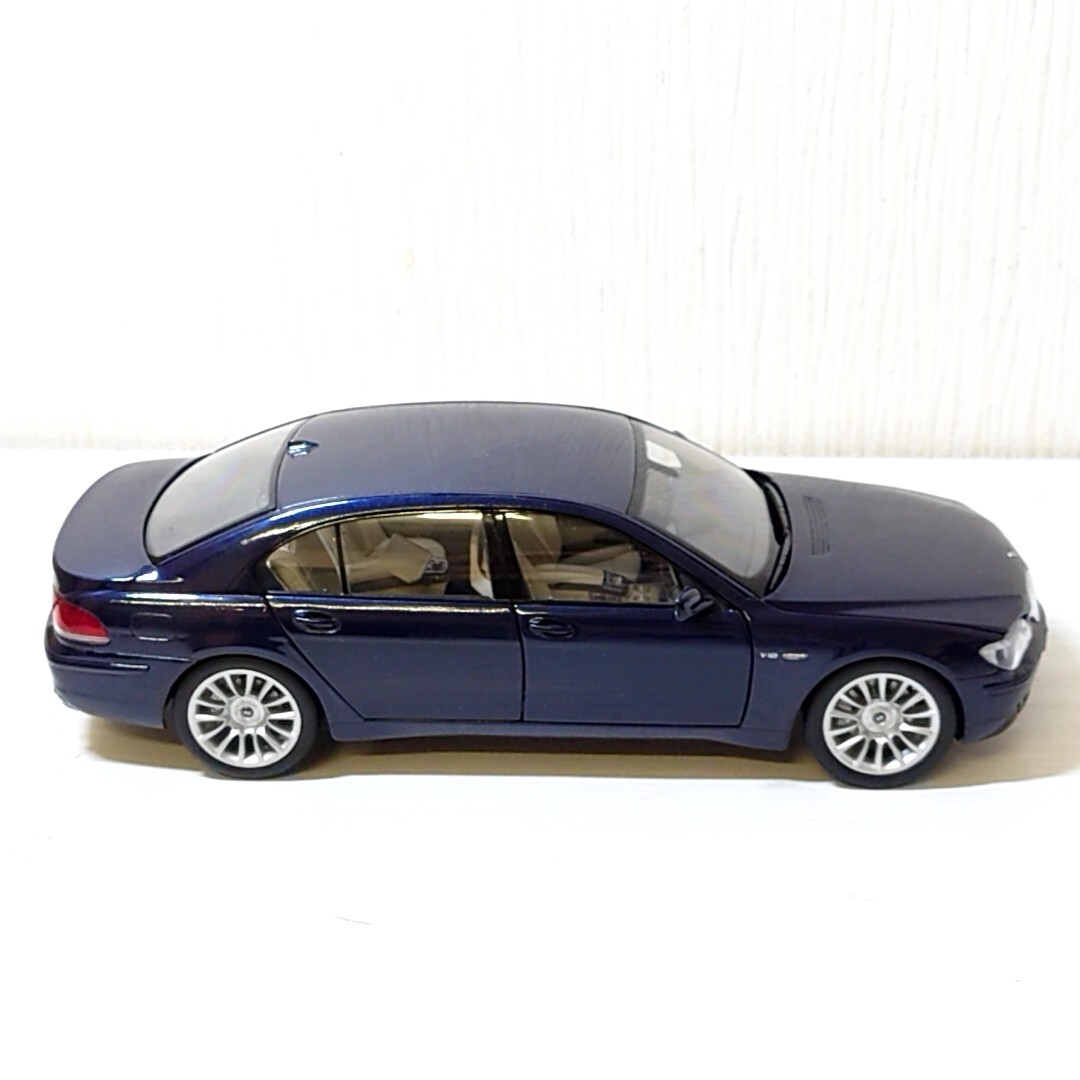 サ27【80】1円～ 京商 KYOSHO BMW ディーラー特注 1/18 ミニカー BMW 7シリーズ 760Li ダークブルーの画像5