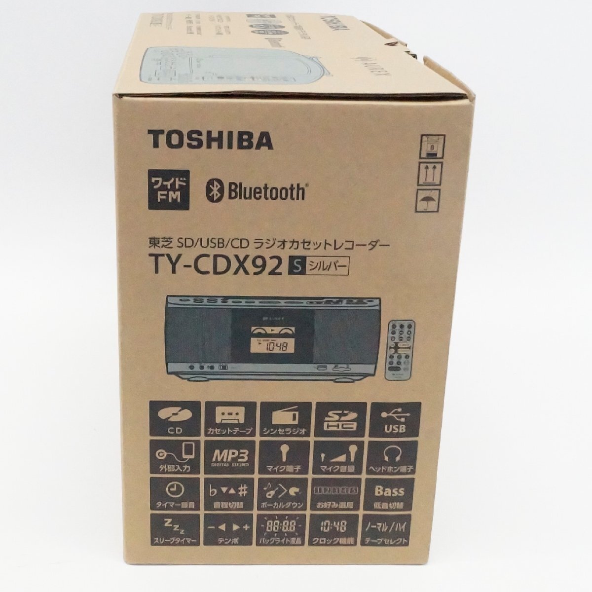 未使用 東芝 TOSHIBA SD/USB/CD ラジオカセットレコーダー AUREX TY-CDX92 シルバーの画像2