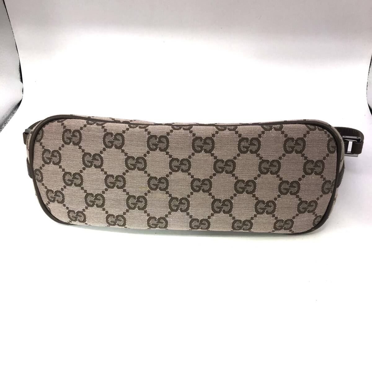 【中古】GUCCI グッチ GGキャンバス レザー ピンク×ブラウン アクセサリーポーチ ハンドバッグ 039 1103_画像10