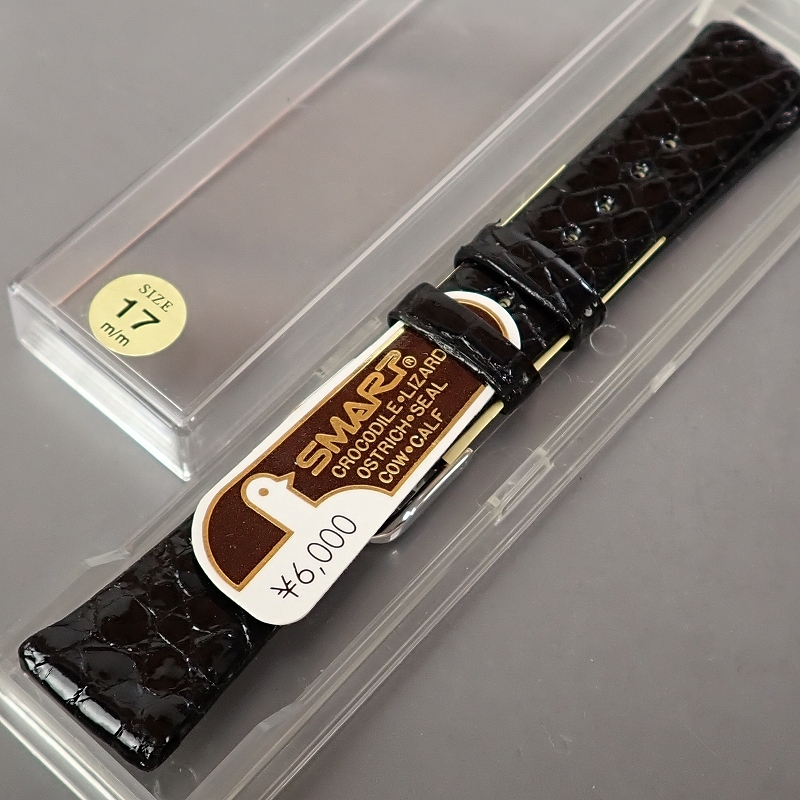 AC-4175* часы магазин регулировка товар ] не использовался неиспользуемый товар товар крокодил часы ремень 17~23mmwani кожа 