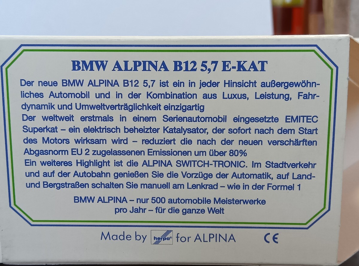 1/87 BMW ALPINA B7-5.7(E38) alpina blu Herpa Alpina 