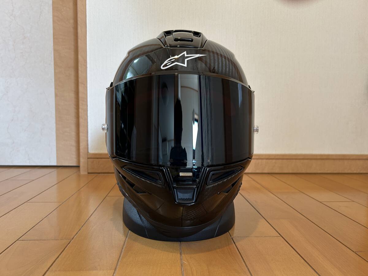 アルパインスターズ スーパーテック R10 ソリッド ヘルメット グロスブラック  Mサイズ 美品の画像2