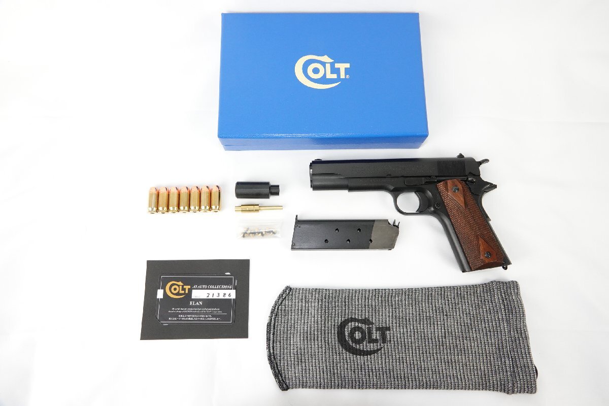 六研/東京 ELAN エラン COLT レミントンアームズUMC M1911 発火式モデルガン DUOカートリッジ ギャラ・箱付 良品☆ヒワ_画像1