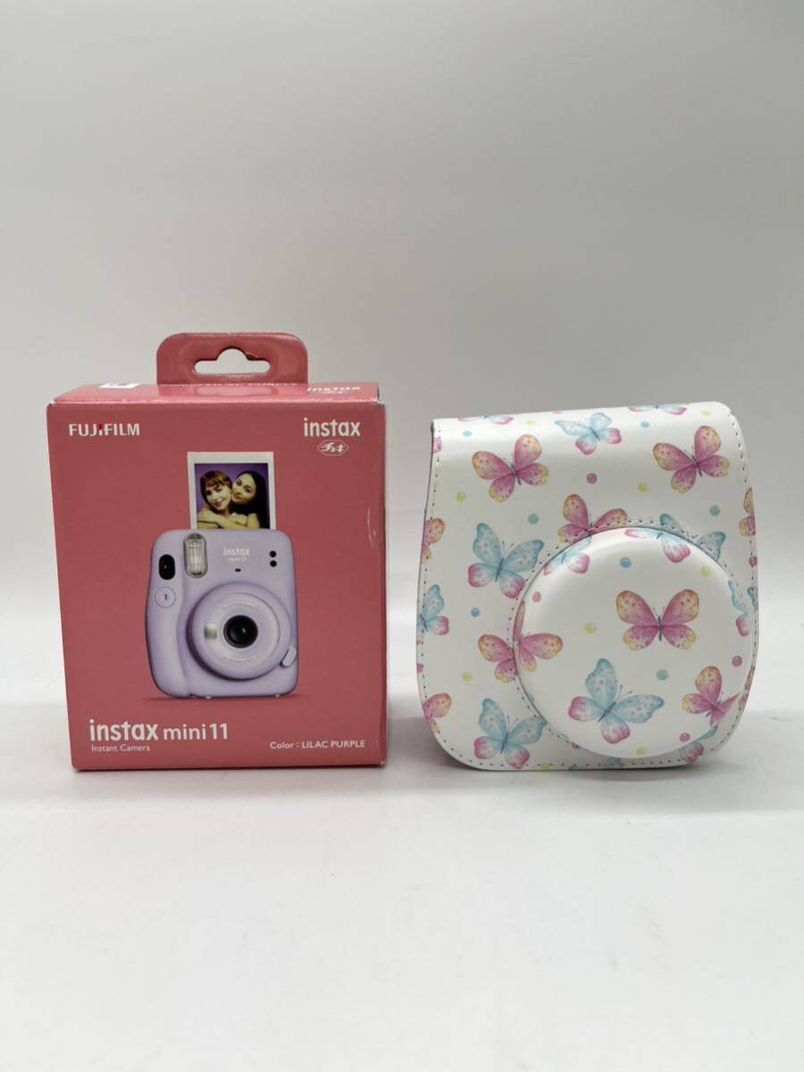  unused [ FUJIFILM instax mini 11 lilac purple with cover ] Fuji Film instant camera Cheki turtle line Stax 