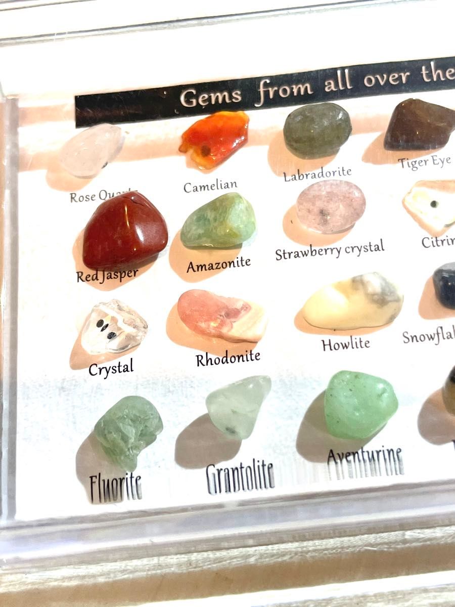 ジェムストーン　標本　宝石見本　天然石　コレクション　鉱物　24種類　
