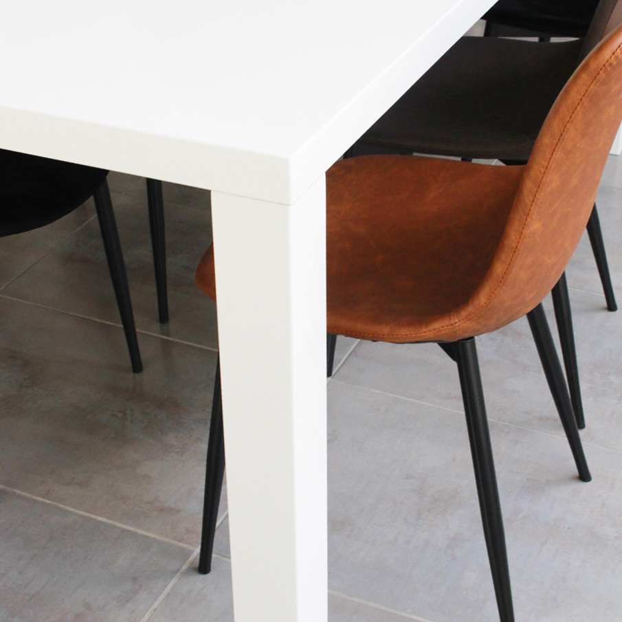 ダイニングテーブル 140×80cm 白 ホワイト シンプル 北欧 おしゃれ モダン モノトーン 4人用 サイズ 長方形 (テーブル以外別売)_画像4