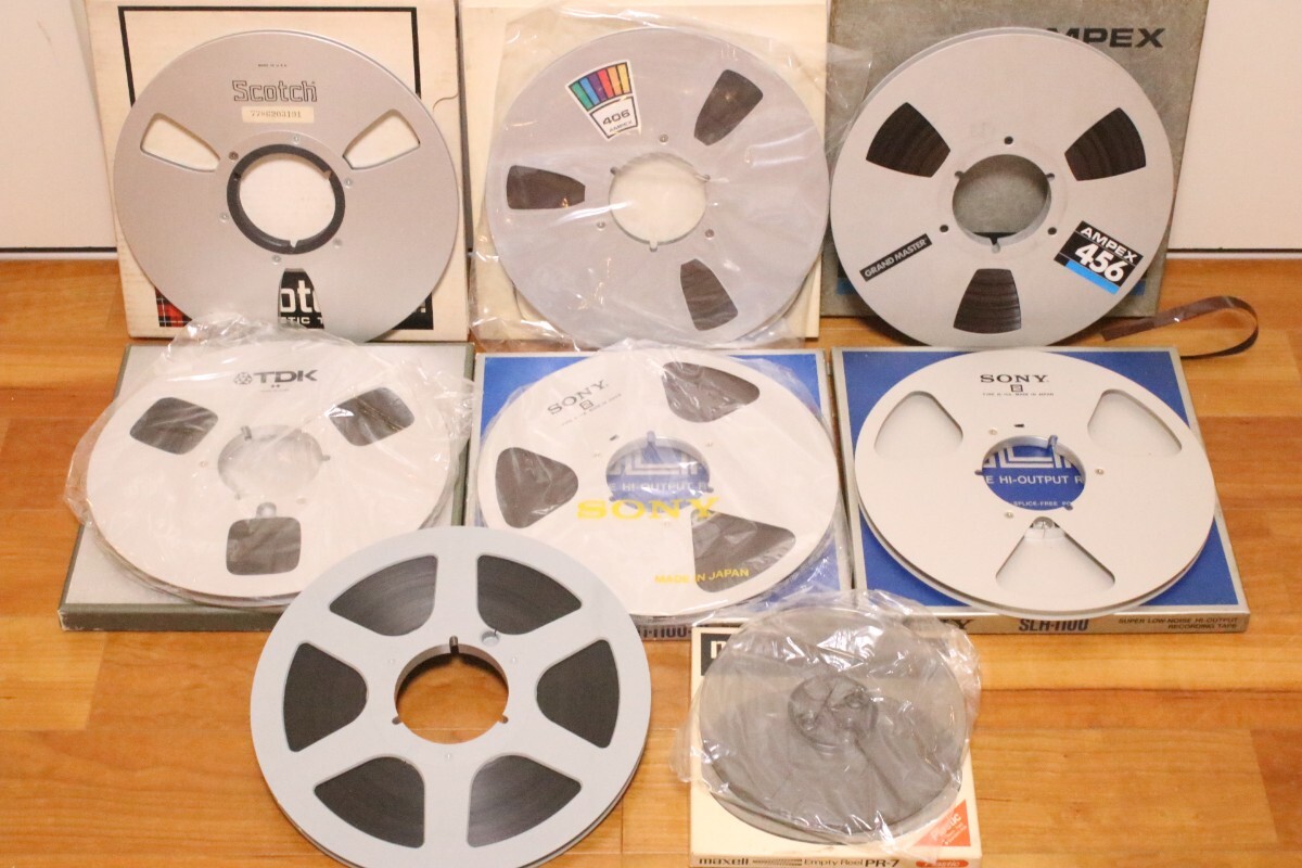 [8 pcs set ]10 number open reel tape metal reel maxell Scotch SONY TDK AMPEX