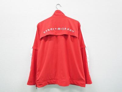 美品 ■ STREET@GREEN ■ ストリート@グリーン ■ ２WAY 長袖 ウィンドブレーカー ゴルフウェア ■ 50 メンズ L ■ オレンジ系■ 送料無料_バックプリントあり