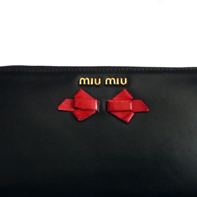 美品 $ 激レア miumiu ミュウミュウ リボン付き 本革 レザー製 美品 $ 激レア miumiu ミュウミュウ リボン付き 本革 レザー製