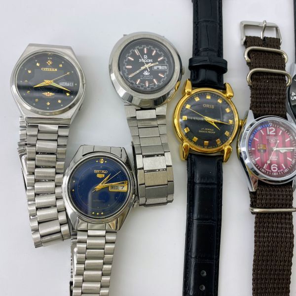 【ジャンク品おまとめ売り3】現状品 20本セット メンズ腕時計 SEIKO5 セイコー5 ファーブルルーバ HMT ORIS オリス CITIZEN シチズンの画像6