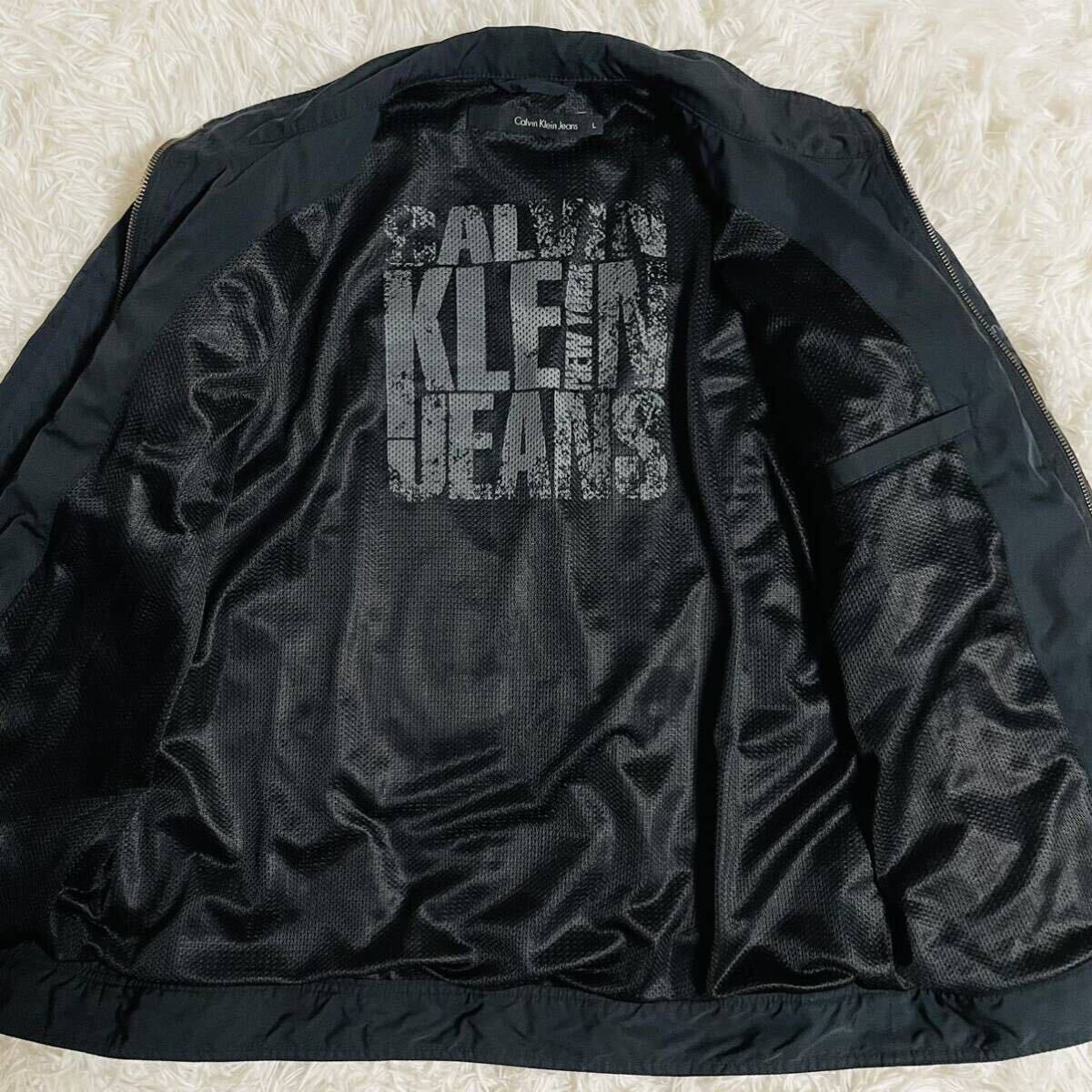  masterpiece *Calvin Klein Jeans Calvin Klein lining mesh single rider's jacket outer blouson quilting men's (L)