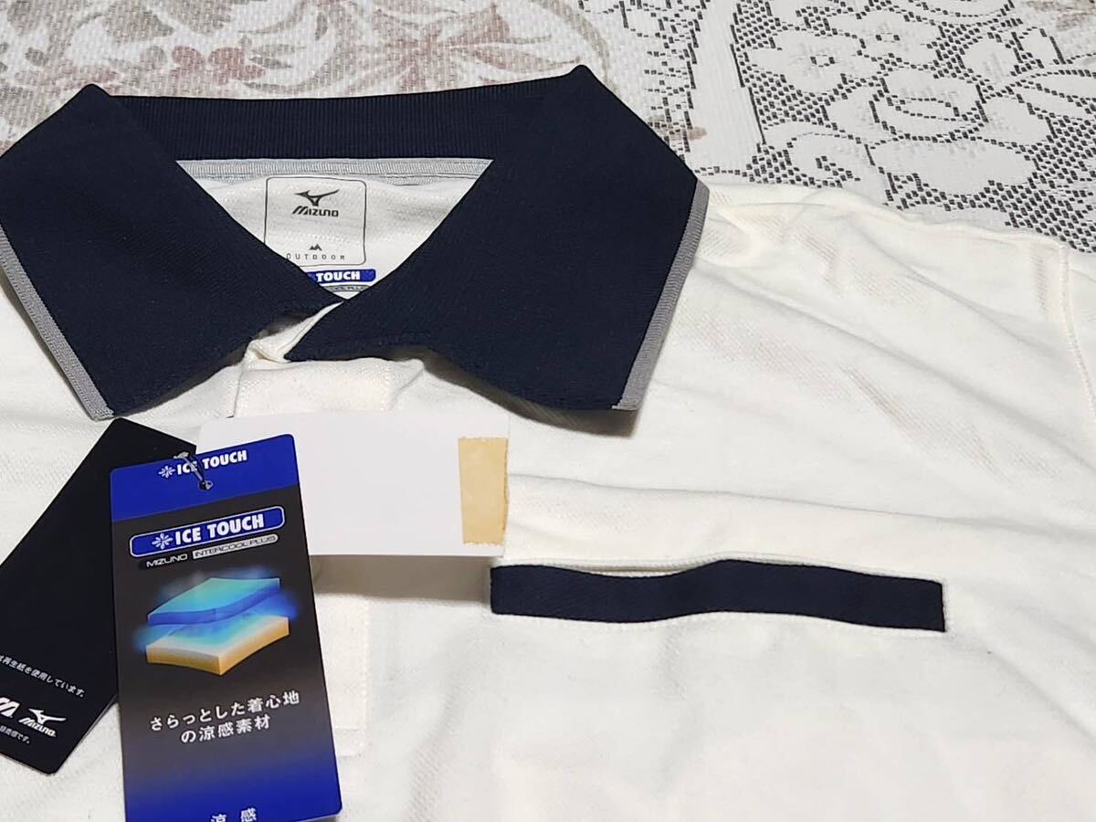 MIZUNO ミズノ アウトドアウェア アイスタッチ 半袖ポロシャツ メンズ M 新品タグ付きの画像4