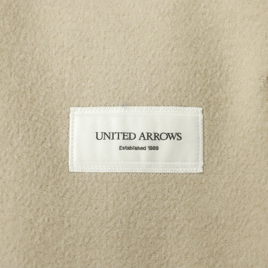 美品 UNITED ARROWS ユナイテッドアローズ ビーバーウール ステンカラーコート ベージュ L ロング丈 メンズ【相場価格￥78,000-】の画像5