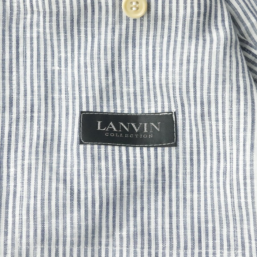 美品 イタリア製 LANVIN COLLECTION ランバン コレクション 麻100％ リネン コードレーン 3つボタン 段返り ブレザー ジャケット 52 XL_画像5