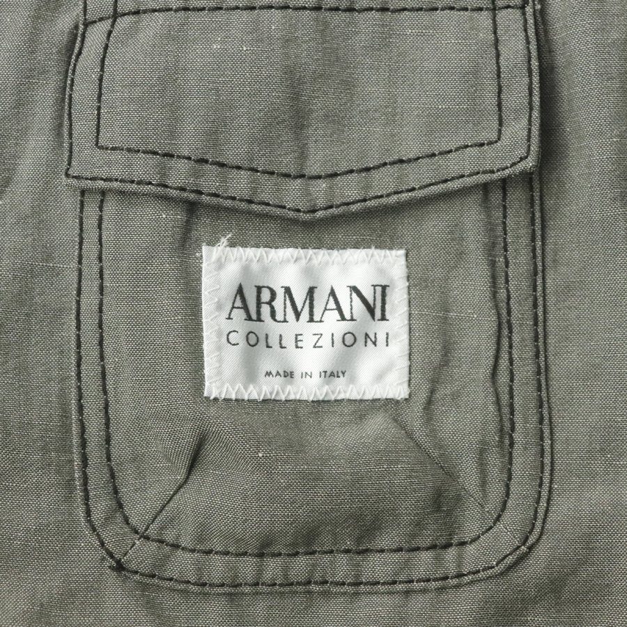 美品 イタリア製 ジョルジオ・アルマーニ ARMANI COLLEZIONI 麻混ナイロン ドライ質感！3つボタンジャケット 52 XL【参考価格￥79,200-】の画像5