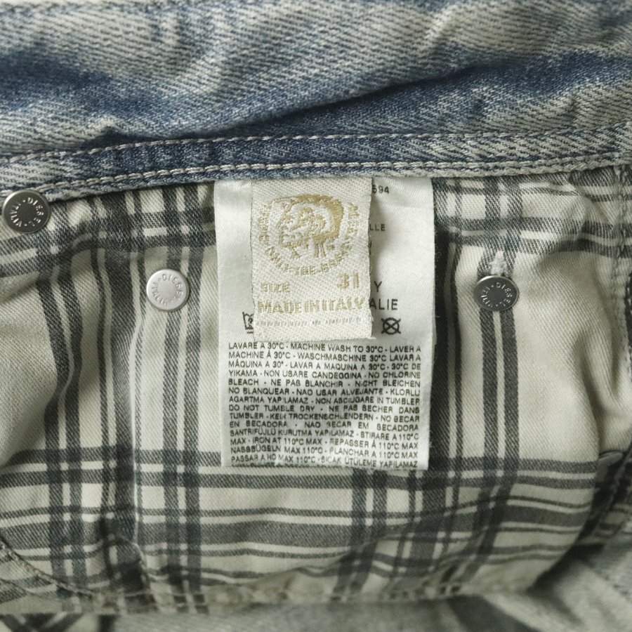 美品 イタリア製 DIESEL ディーゼル 008TK ヴィンテージ加工 SAFADO REGULAR SLIM STRAIGHT デニムパンツ W31 JP:M【相場価格￥48,000-】_画像7