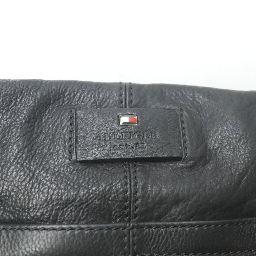 【高級ライン！HILFIGER】美品 TOMMY HILFIGER トミーヒルフィガー 牛革 シュリンクレザー ワンハンドル ショルダーバッグ 黒_画像5