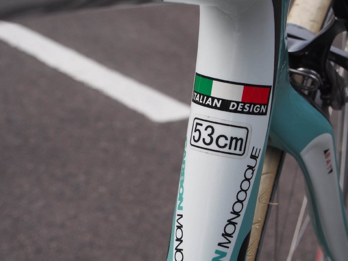 1,000円~ Bianchi/ビアンキ フルカーボン ロードバイク サイズ53 約8700g 2x10s 105 5700シリーズ FSA GOSSAMER CK-6020 Mavic AKSIUM RACEの画像9