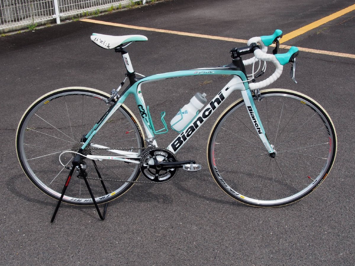 1,000円~ Bianchi/ビアンキ フルカーボン ロードバイク サイズ53 約8700g 2x10s 105 5700シリーズ FSA GOSSAMER CK-6020 Mavic AKSIUM RACE_画像1