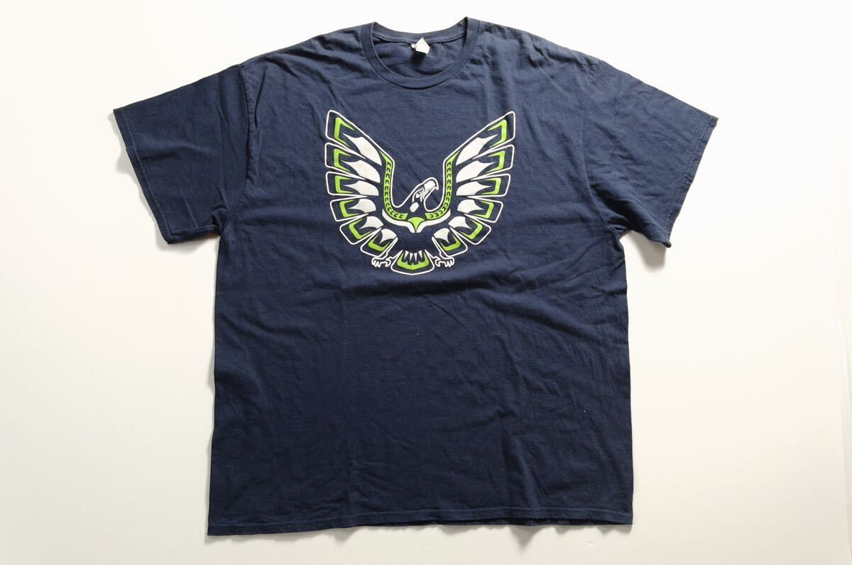 【unofficial 】seattle seahawks t shirts シアトル シーホークス Tシャツ ハイダ ネイビーXXL_画像1