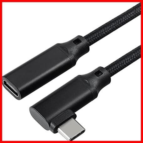 ★1m_ブラック★ 3.1 L字型USB Gen2 1m 10Gbps 延長ケーブル, タイプc C 延長コード Type 高速転送 USB 100W - 5A ()_画像1