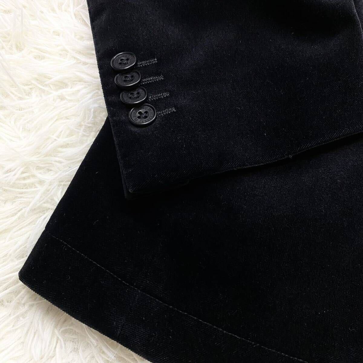  превосходный товар /. глянец велюр * Burberry Black Label tailored jacket Logo печать кнопка чёрный noba в клетку BURBERRY BLACK LABEL размер M