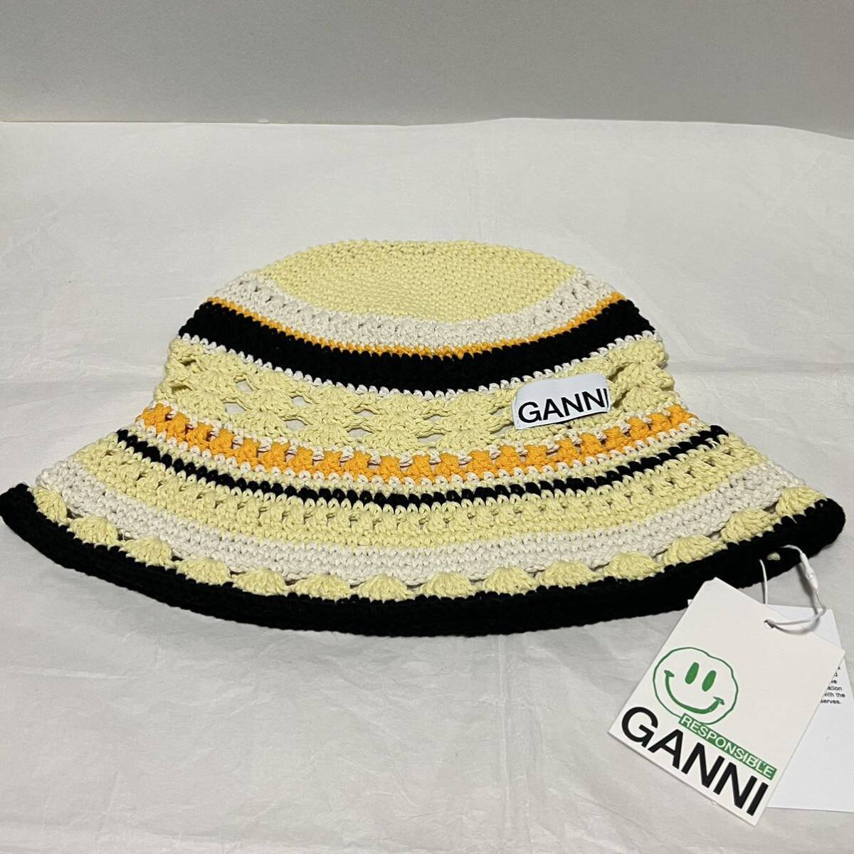 新品 GANNI ガニー クロシェ Crochet バケットハット　帽子 二階堂ふみさん着用 M/L 完売サイズ_画像4