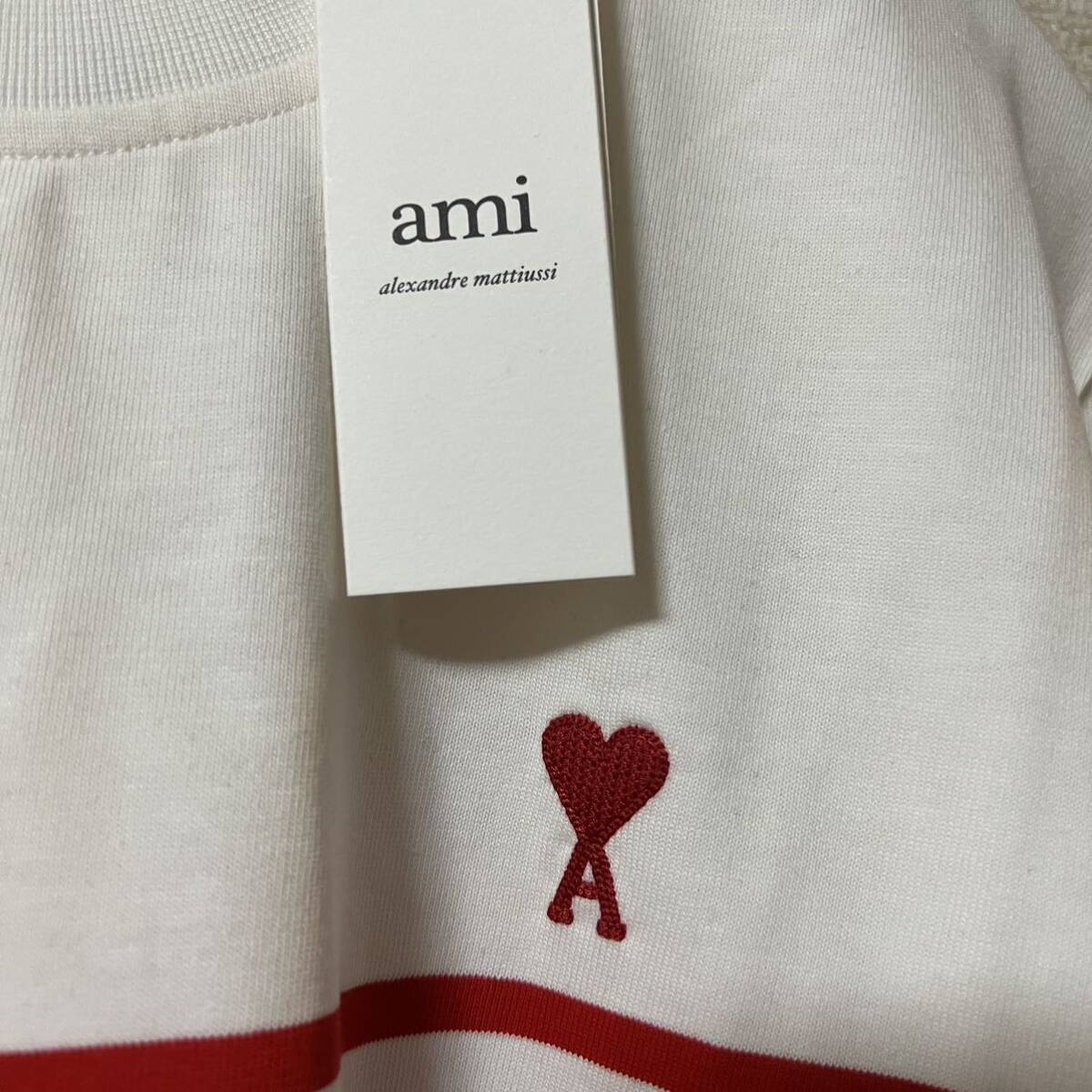 新品 AMI Paris DE COEUR アミパリス ボーダー ロングスリーブ T 新品 AMI Paris DE COEUR アミパリス ボーダー ロングスリーブ T