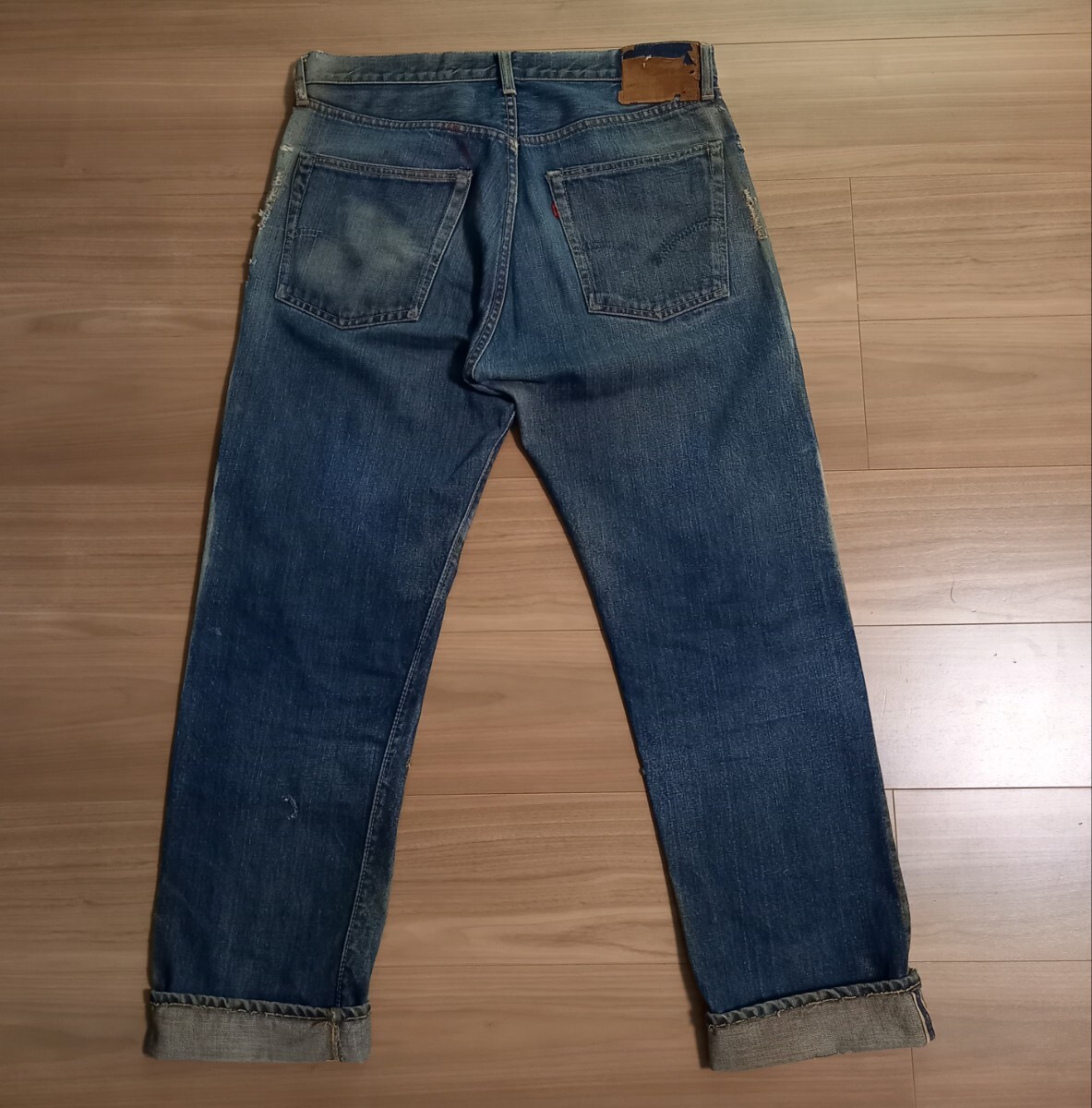 SpecialビッグE505赤耳Vステッチ リーバイスLevi'sオリジナル ビンテージUSA製 デニムbigEダブルネーム(検501革パッチww2片面XX大戦66濃紺_画像2