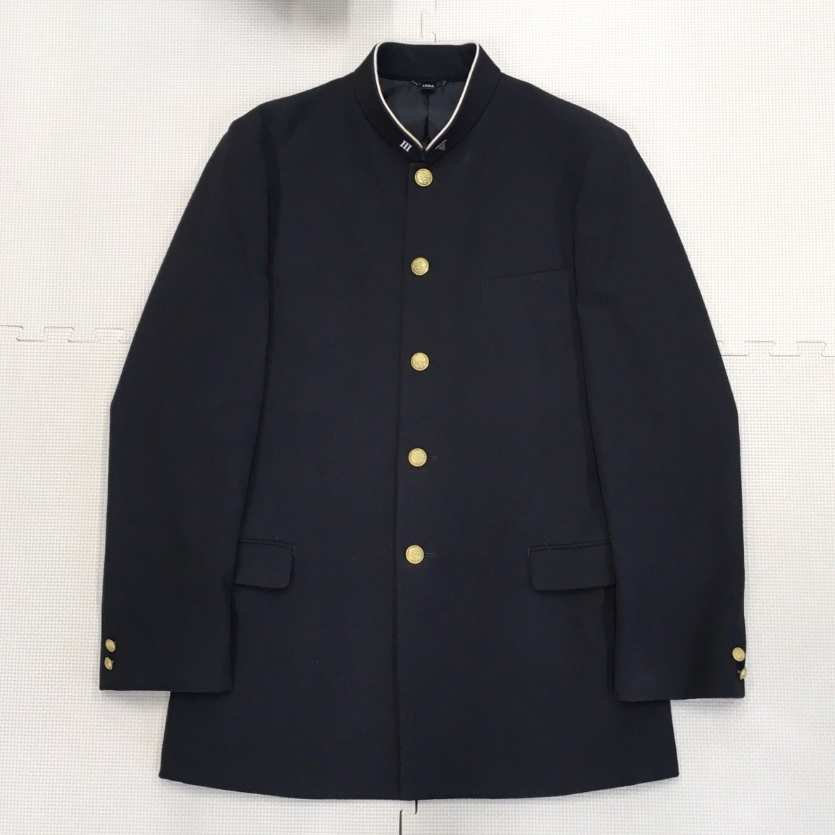 A648/T970( used ) Tochigi prefecture Utsunomiya quotient industry high school man . uniform 4 point / old uniform /C rank /190A/W82/. Ran / cardigan / trousers / black / round color / standard type school uniform 