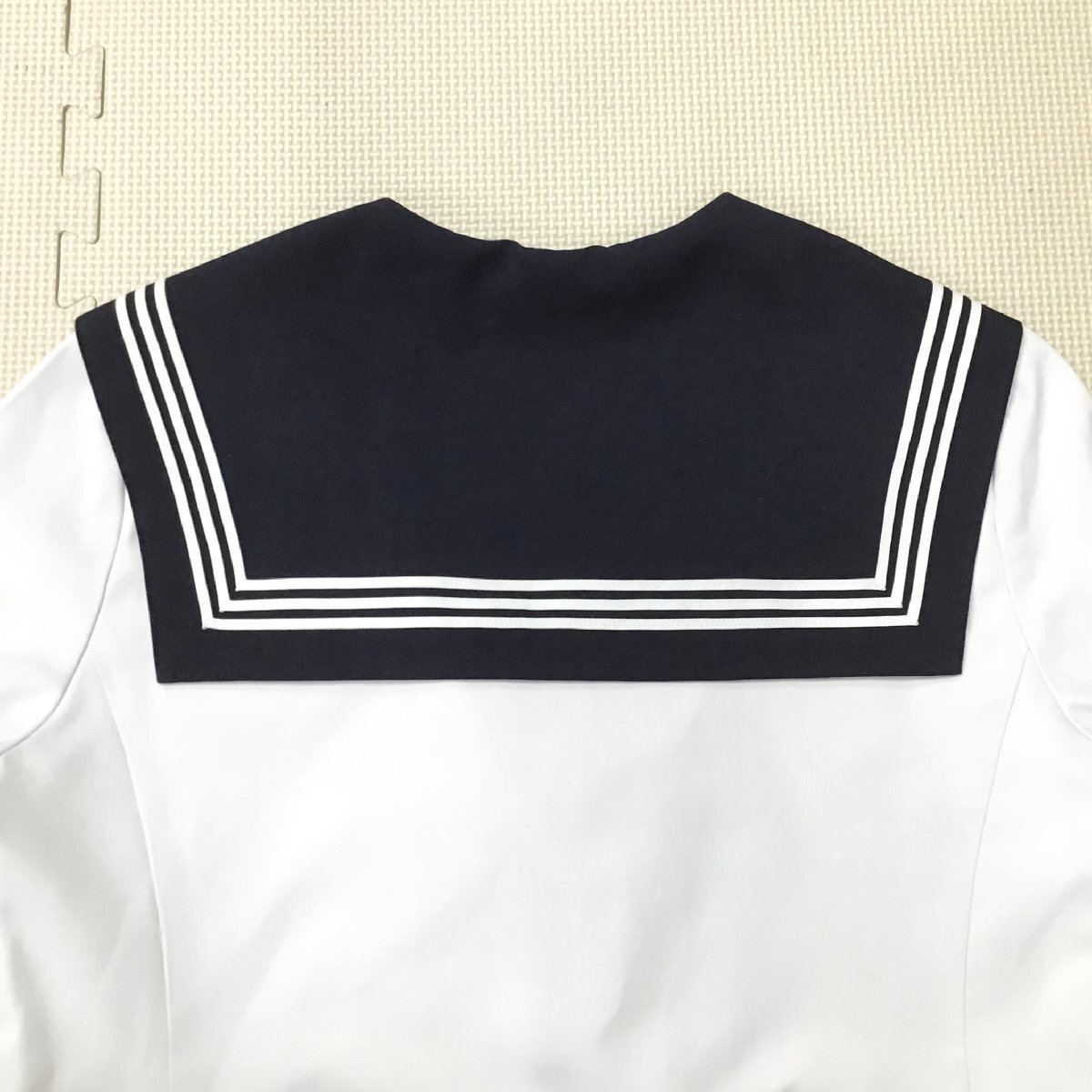 O576/A(中古)愛知県 一宮西高校 女子制服2点 /M/W66/丈63/24本/合服セーラー/スカート/白3本/FRESH VERRY/紺/夏用/夏服/女子学生/学生服_画像4