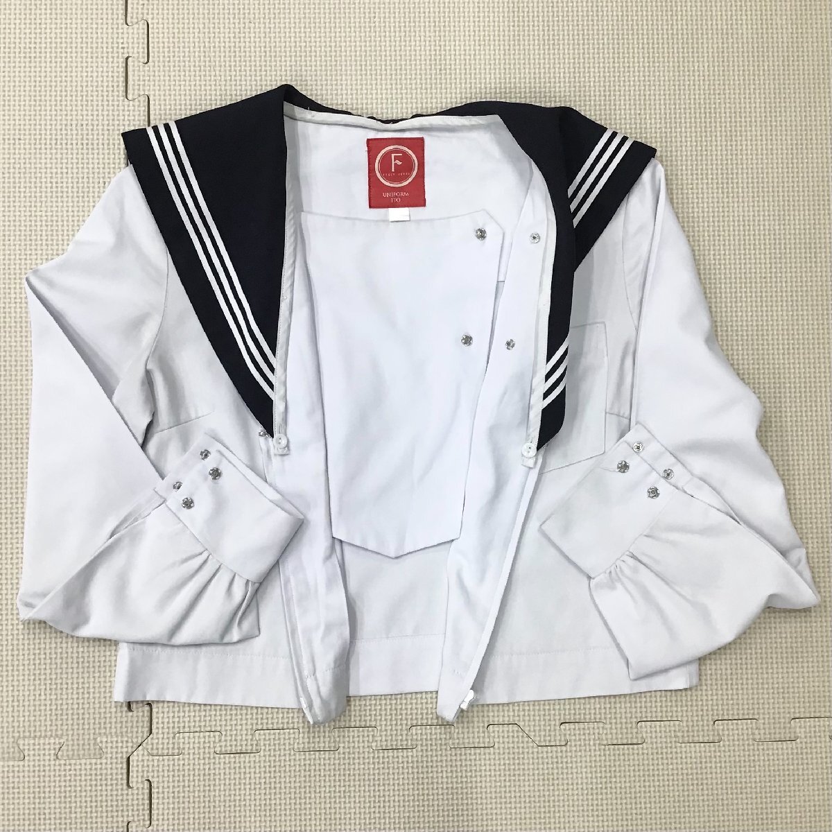 O576/A(中古)愛知県 一宮西高校 女子制服2点 /M/W66/丈63/24本/合服セーラー/スカート/白3本/FRESH VERRY/紺/夏用/夏服/女子学生/学生服_画像5