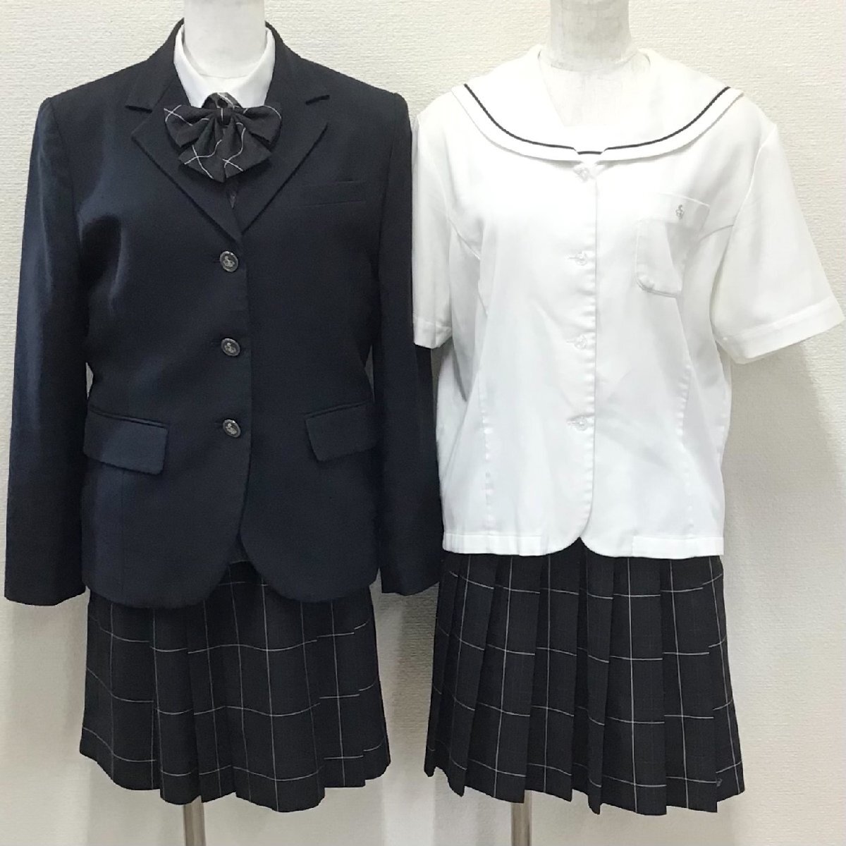 O583/T1031(中古)栃木県 さくら清修高校 女子制服7点 /指定品/155A/L/W69/ブレザー/セーター/ブラウス/スカート/リボン/NIKKE/卒業生品/_画像1