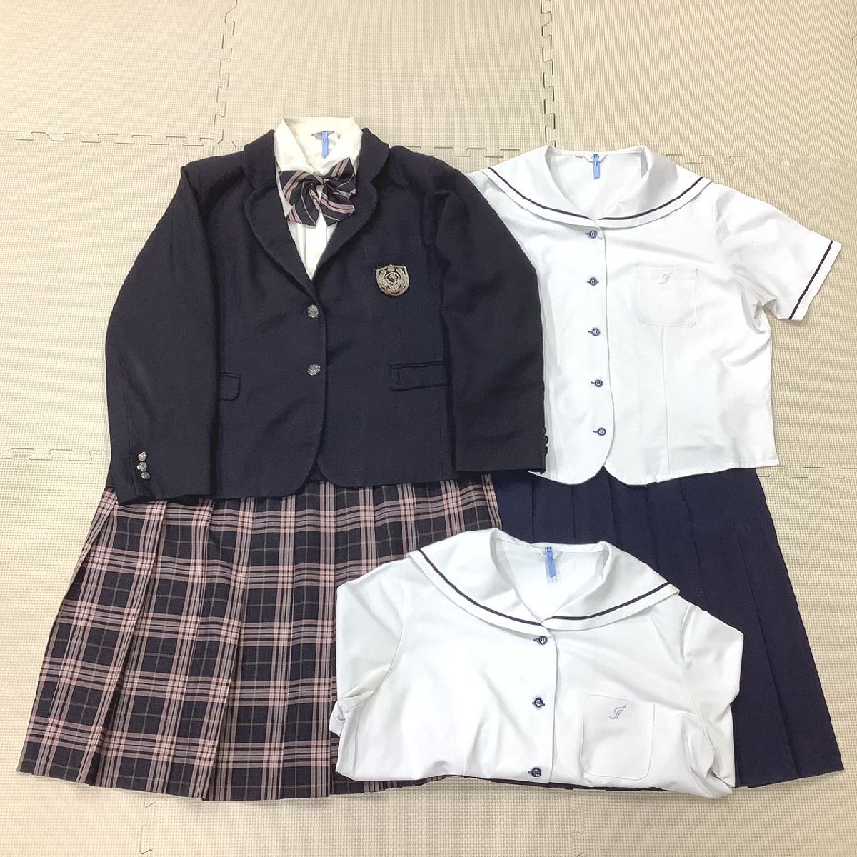 I521/Y(中古)山形県 山形城北高校 女子制服7点 /現行/特大/BLL/5L/W96/丈54/ブレザー/セーラー/スカート/リボン/YUKIKOHANAI/学生/卒業生品_画像1