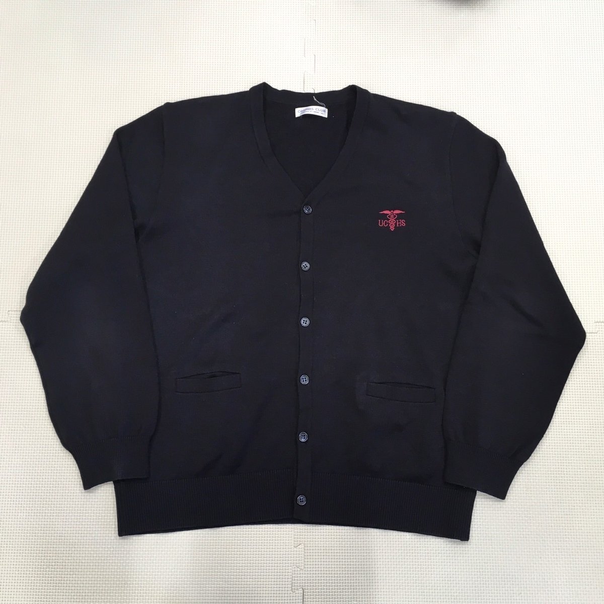 A648/T970( used ) Tochigi prefecture Utsunomiya quotient industry high school man . uniform 4 point / old uniform /C rank /190A/W82/. Ran / cardigan / trousers / black / round color / standard type school uniform 