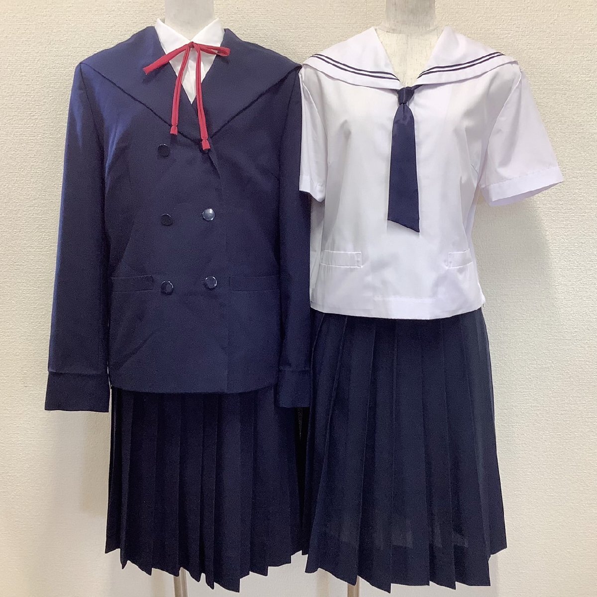 I540/Y(中古)山形県 山形市立第三中学校 女子制服8点 /175A/15/W71~77/W70~76/セーラーブレザー/セーラー/スカート/紐リボン/タイ/学生服_画像1